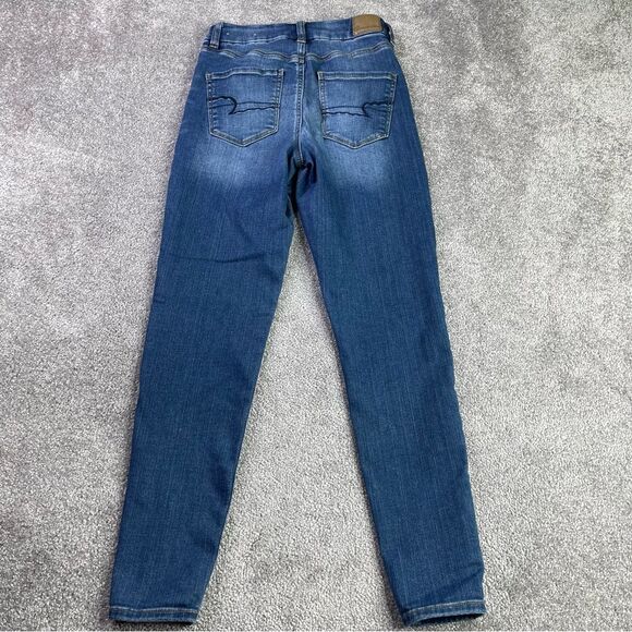 American Eagle Jeans Women’s 2 Blue Jegging Slim High Rise Medium Wash Denim - Picture 4 of 14